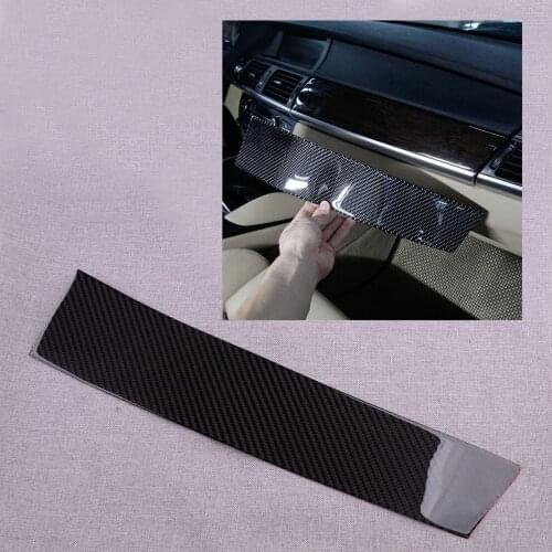 CITALL Car Dashboard Panel Cover Sticker LHD Fit for BMW X5 X6 E70 E71 2008 2009 2010 2011 2012 2013 Carbon Fiber Black