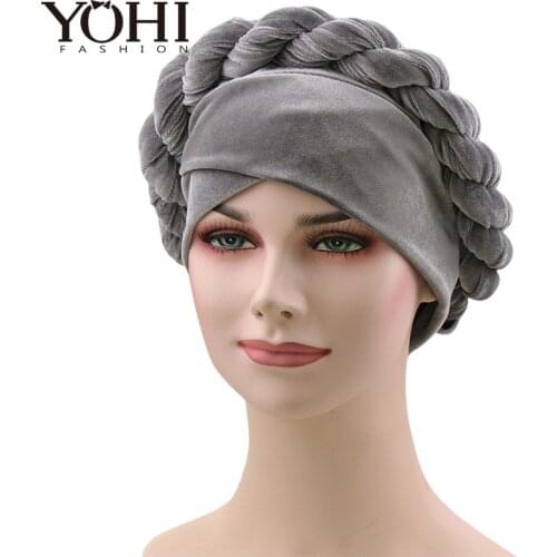 New Fashion Women Velvet turban Hot Style Cap Chemotherapy Hat Bandana Headscarf Ladies Hair Accessories Free Shipping