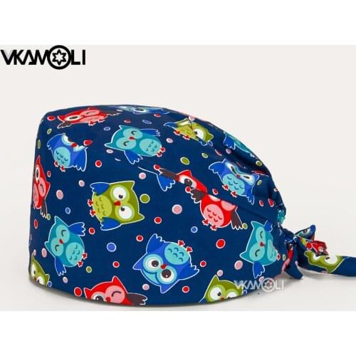 Wholesale Fashion Breathable Scrub Cap Printed Casual Unisex Outdoors Nursing gorros quirofano mujer lab work cap