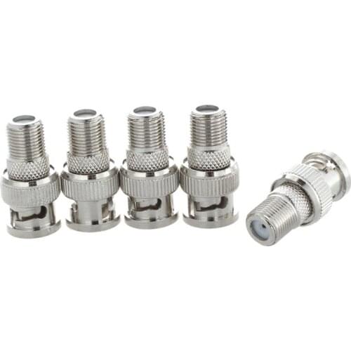 10pcs BNC Male Plug to F Female Jack Adapter Coax Connector Coupler CCTV Camera