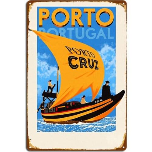 Travel Posters - Porto Portugal Metal Signs Club Home Garage Club Design Wall Plaque Tin sign Posters
