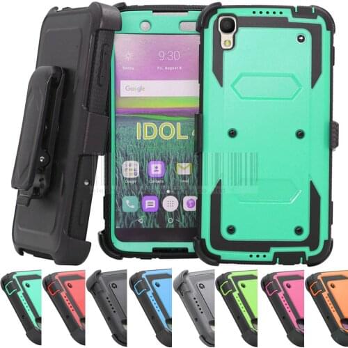 Heavy Duty Armor Case Holster Belt Clip 360 Degree Stand Shockproof Hard Cover For Alcatel OneTouch Idol 4 5.2 OT-6055