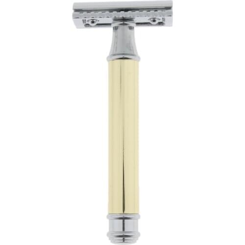 Salon Home Use Professional Men Long Handle Double Edge Safety Gold