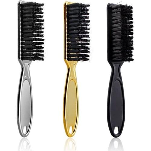 Plastic Handle Hairdressing Soft Hair Cleaning Brush Barber Neck Duster Broken Hair Remove Comb Hair Styling Tools Comb Gold