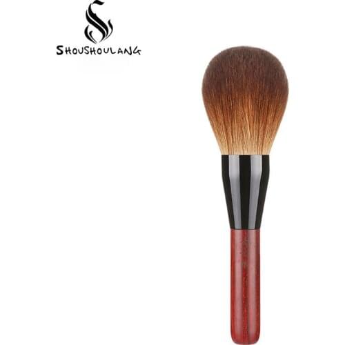 Shoushoulang Professional Handmade Make Up Brush A01 Round Large Face Powder Brush Soft Red Fox Hair Makeup Brushes