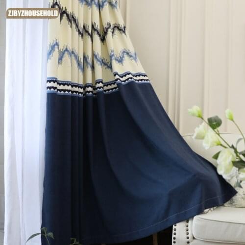 Curtains for Living Dining Bedroom Nordic Style Simple Wavy Double Colored Embroidered High Shading Widnow Tulle Curtains