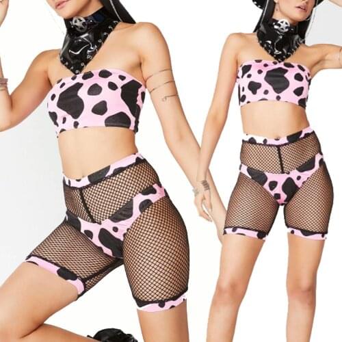 Sexy Tube Top Shorts Three-Piece Performance Suit Nightclub Bar Female Singer DJDS Show Costume Party Catwalk Costume DWY4218