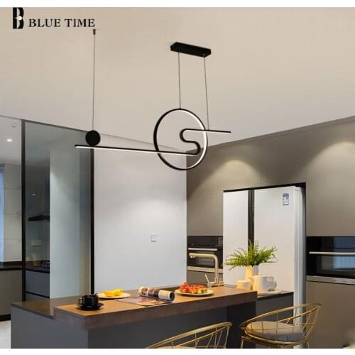 Modern Led Pendant Lamp For Dining room Living room Hanging Ceiling Pendant Light Black White Gold Lighting Fixtures AC 90-260V