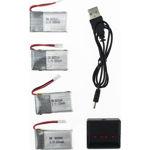 Syma X5C 3.7V 1S 650mAh Battery Syma X5C X5SC X5SW X5C-1 V931 H5C CX-30 CX-30W W/ Charger Quadcopter Spare Parts