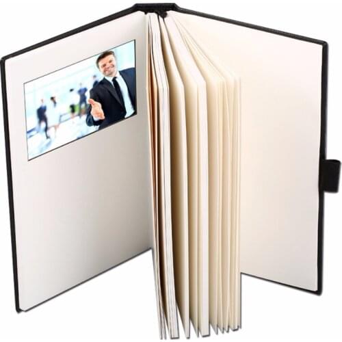 Professional customization 5inch pu book Video Brochure Cards for Presentations Digital Advertising Player Screen Video booklet