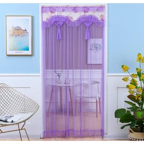 Hook&Loop Fastener Lace Door Screen Summer Anti-mosquito Moth Mosquito Net Bedroom Anti-peeping Door Screen Textiles Hot F0415