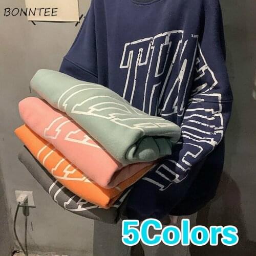 Hoodies Womens Letter Printed Thicken Daily All-match Long Sleeve Style Pullovers Autumn O-neck Students Streetwear Harajuku Hot