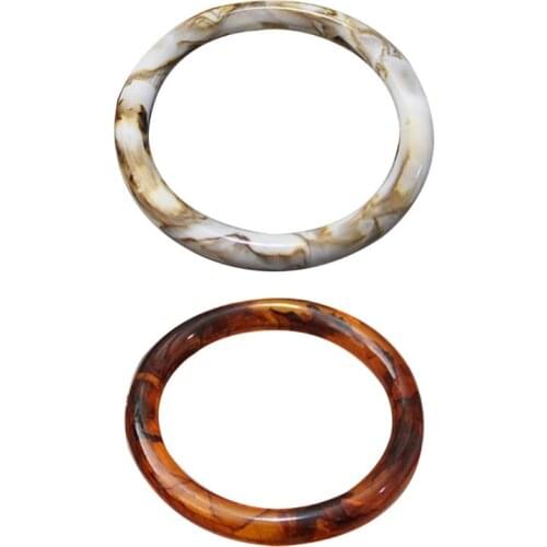 066F 2pcs Ring Design Resin Purse Handle for Bag Making Handle Replacement DIY Crafts