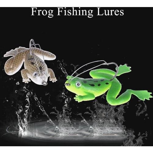 1pc Fishing Lure Artificial Fishing Silicone Bait Frog Lure with Hook Soft Fishing Frog Lures fishing tackle
