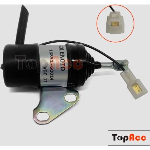 16851-60014 stop solenoid 12V For Kubota Engine Fuel shutdown Shut Off solenoid Denso 052600-4531 16851-60010