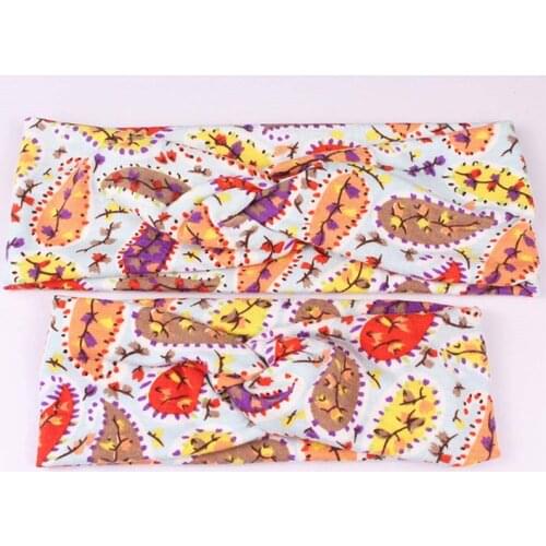 2PCS Mama & Baby Headwear Bowknot Elastic HeadBands For Women Children Tuban Baby HairBands Hair Accessories