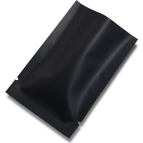 200pcs/lot 8x12cm Black Open Top Aluminum Foil Packing Bags Vacuum Pouches Food Storage Heat Sealing Matte Mylar Packing Bag