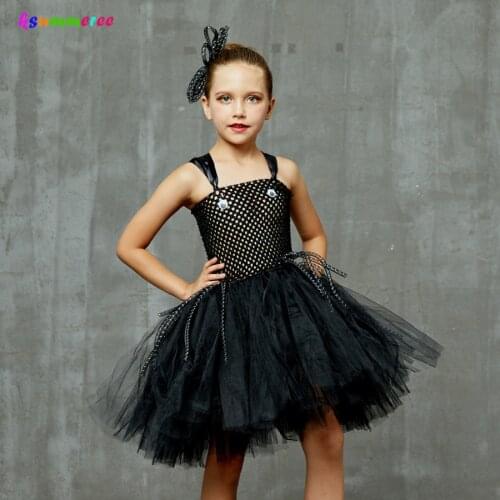 3D Ghost Spider Tutu Costume Girls Halloween Carnival Party Tutu Dress with Spider Hair Clip Cute Insect Animal Kids Fancy Dress