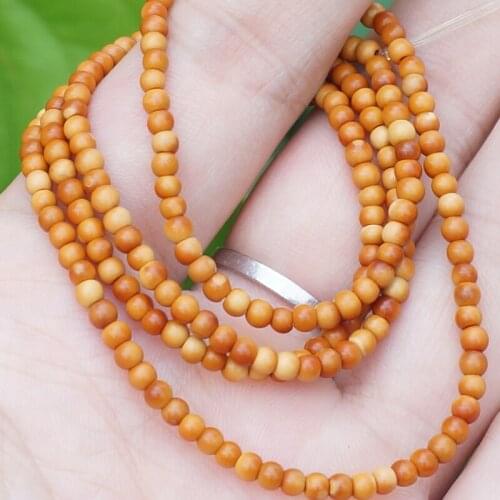 4mm * 216pcs * Natural Olivary Seed Beads Spacers Loose Mala Beads Round Beads Bracelet or Necklace DIY Accessories