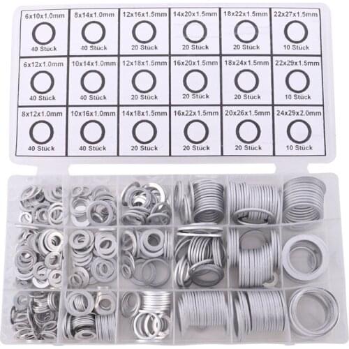 450Pcs Gaskets Washers Pure Aluminum Gasket Aluminum Flat Metal Washer Gasket Aluminum Sealing Rings