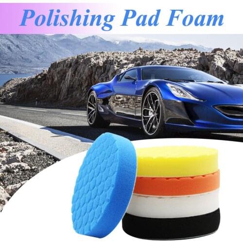 5PCS Buffing Sponge Polishing Pad Kit Set 3pcs 3/4/5/6inch Hexagonal Polished Sponge Disc For Car Polisher Buffer