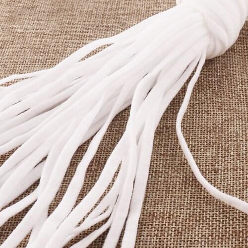 50 M White Cotton Elastic Cord, 4MM Elastic Cord band Stretch Elastic Rope Trim