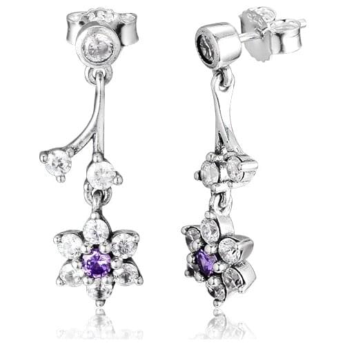 CKK 925 Sterling Silver Forget Me Not Stud Earrings for Women Fine Jewelry Silver 925 Earrings pendientes mujer