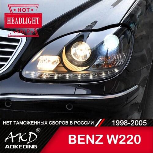 For Car BENZ W220 Head Lamp 1999-2005 Car Accessory Fog Lights Day Running Light DRL H7 LED Bi Xenon Bulb S320 S350 Headlights
