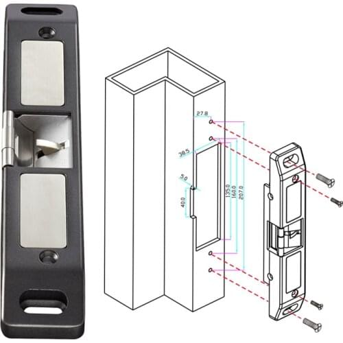 Stainless Steel 12V Electric Strike Lock for Push Panic Bar Exit Device Emergency Door Lock Fire Push Bar Electric Door Strike