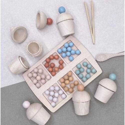 Wooden Beads Game Montessori Educational Early Learn Children Clip Ball Puzzle Preschool Toddler Toys Kids For Children Gifts