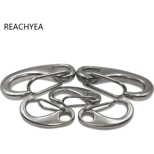 30/40/50/70/100MM 304 Stainless Steel Spring Carabiner Outdoor Living Egg Shape Spring Snap Hook Quick Link Carabiner Clip