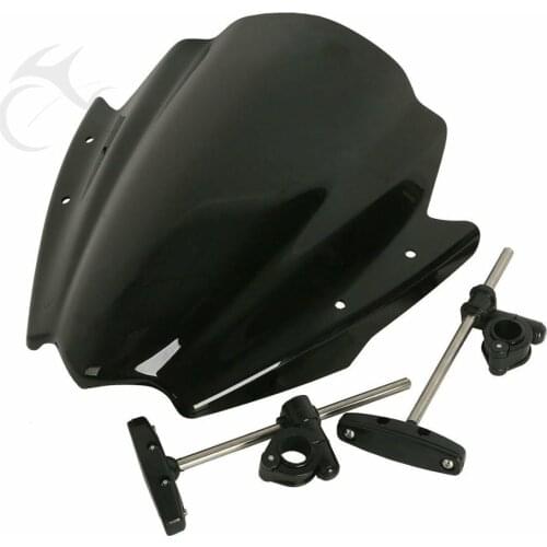 Motorcycle Windshield Windscreen 7/8" & 1" Handlebar Mount For Harley BMW Ducati Honda Universal