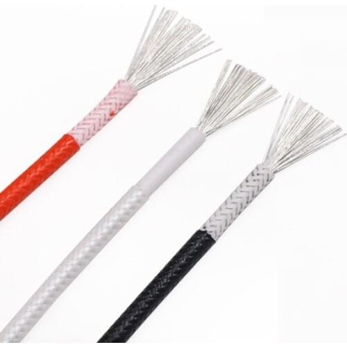 Square 0.3mm High Temperature Heat Element Wire OD 1.8mm Silicone Rubber Insulate Cable Fiberglass Braid Warm Floor Copper Line