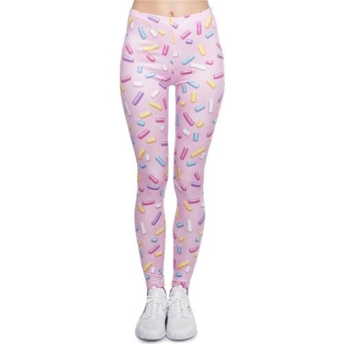 New leggins mujer Sprinkles Pink Printing legging sexy feminina leggins fitness Woman Pants workout leggings