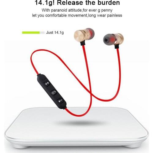 Magnetic Wireless Bluetooth 5.0 Earphone Sports Neck Hanging Stereo Earpiece Ipx5 Waterproof Running Headset With Mic For Phone