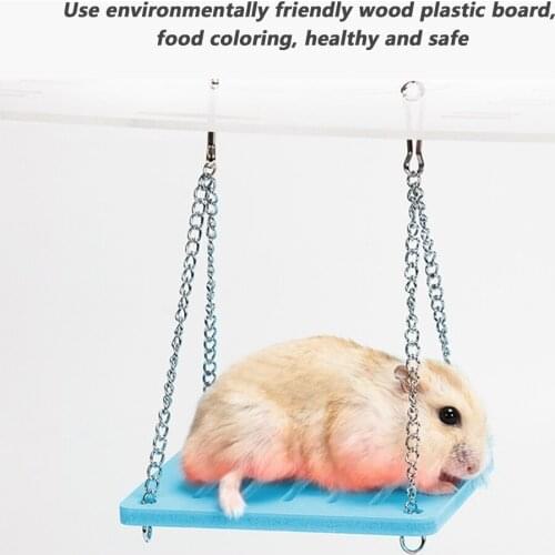Small Animals Hanging Bed Toy Birds Chinchilla Hamster Colorful Wooden Swing Shake Suspension Climb Eexercise Hammock Pet Toys