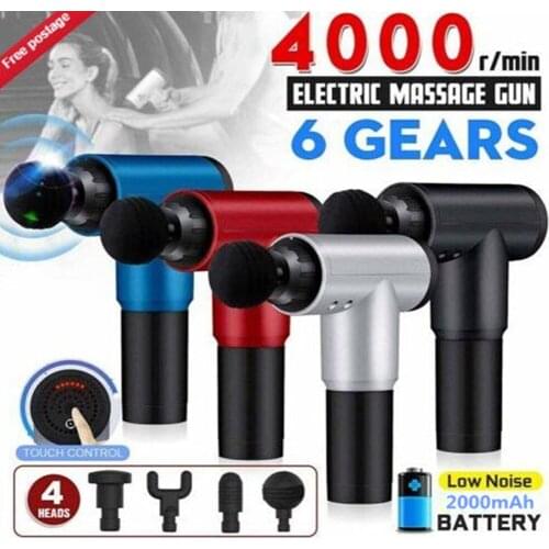 6 Speeds Body Massage Gun Exercising Muscle Electric Massager Gun head Massager for Neck and Back Vibrator Slimming Shaping