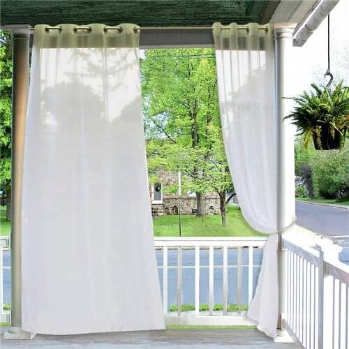 Outdoor Curtain Waterproof Transparent Patio Indoor Outdoor Drapes for Gazebo Pergola Balcony Holiday Decor Half Sheer Curtains