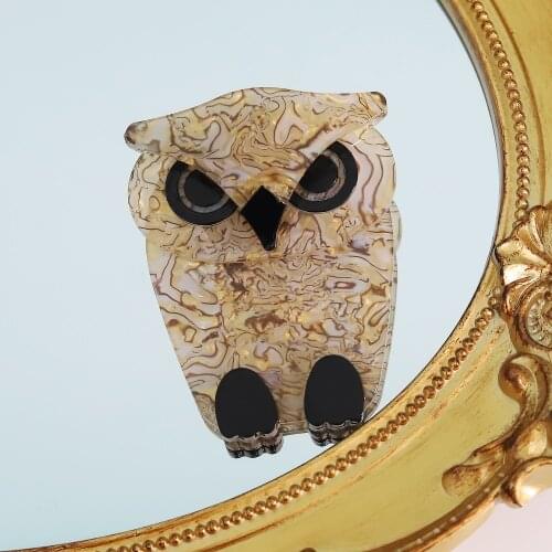 Fashion Delicate Owl Brooches Korean Trendy Arcylic Handmade Custom Brooch Badge Safety Pins Women Man Gifts Accessories