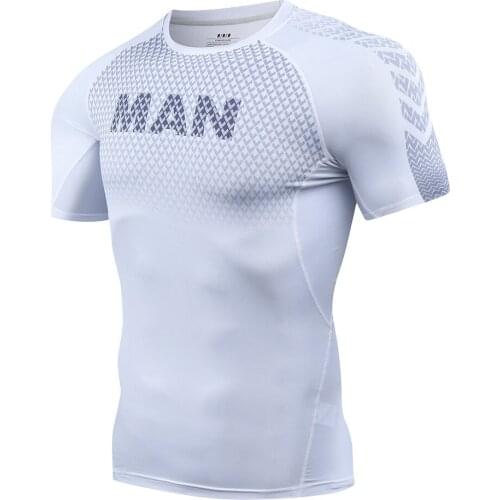 2021 New T Shirt Training Men Short Sleeve Compression Men T-Shirts Muscle Shirts Slim Male Gyms Running Fitness Sports T Shirt
