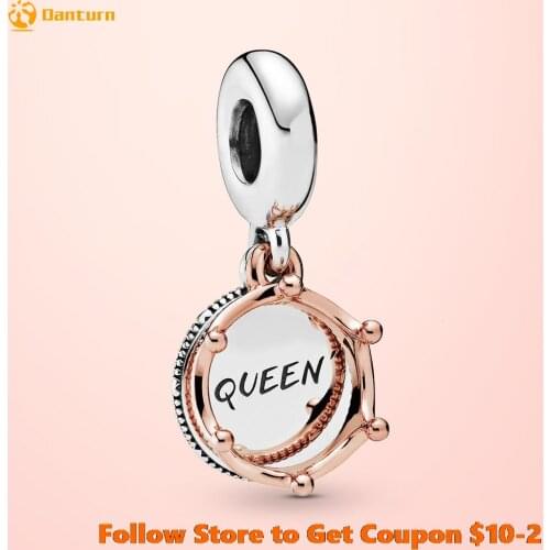 2020 New 925 Sterling Silver Queen & Regal Crown Dangle Charms fit Original Pandora Bracelets Women DIY Jewelry