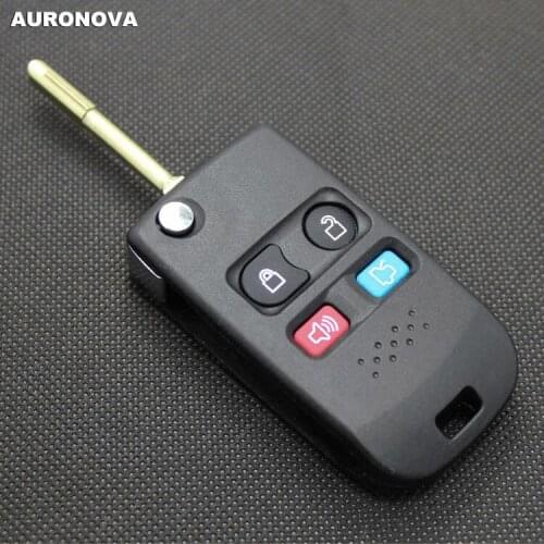 AURONOVA New Upgrade Folding Key Shell for Ford Kuga F150 F750 Raptor 4 Buttons Replace Car Key Shell Case FO21 Blade