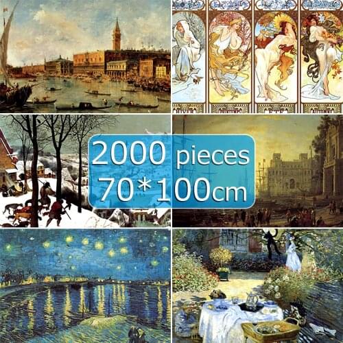 Puzzle 2000 pieces 70*100 cm Famous Painting of World Adult puzzles Kids DIY Jigsaw Puzzle Creativity Imagine Educational Toys