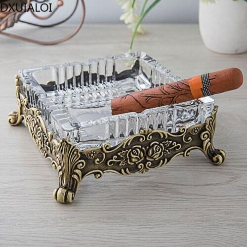 Home decoration zinc alloy creative ashtray European style retro personality coffee table countertop mens ashtray DXUIALOI