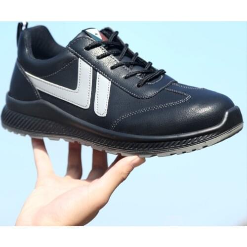 Work Safety Shoes Men Lightweight Breathable Soft Comfortable Steel Toe Work Shoes Anti-smashing Security Flexibility