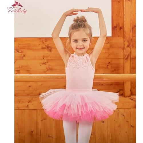 Pink Ballerina Tutu Dress Girls Ballet Leotard Dancewear Party Dress for kids Gift