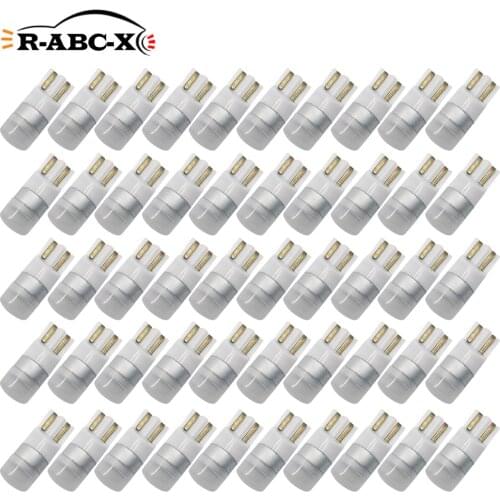 RUIANDSION Wholesale 50X T10 w5w Led Car Panel Bulb Truck Dome License Plate Light Side Light 12V 24V Blue Green White Red Pink