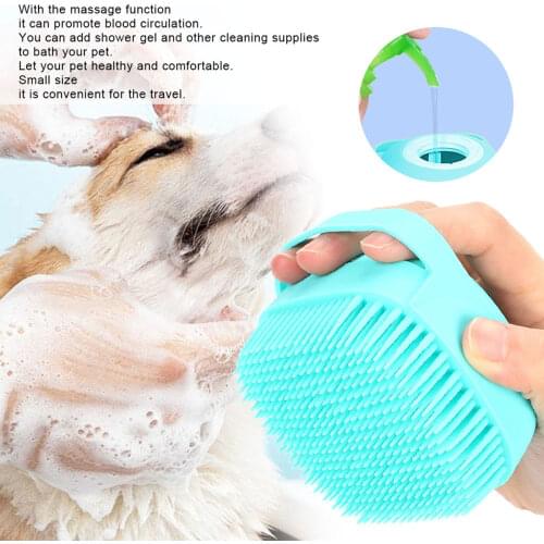 Pet Dog Shampoo Massager Brush Cat Massage Comb Grooming Scrubber Shower Brush for Bathing Short Hair Soft Silicone Brushes