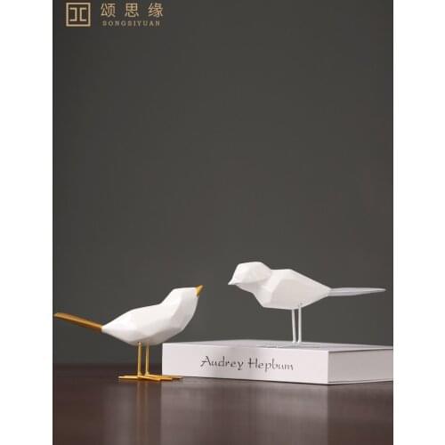 Nordic origami golden bird ornaments set modern simple living room wine cabinet TV cabinet desk decorations