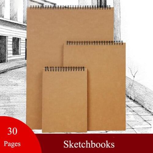 1PC Student Sketching Sketchbook 30 Pages A3/A4/A5 Art Paper Spiral Coil Sketchbooks Paper Notebook Sketch Book Art Supplies